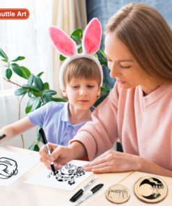 Shuttle Art Permanent Markers, 30 Pack Black Permanent Marker set,Fine Point, Works on Plastic,Wood,Stone,Metal and Glass for Doodling, Marking 13 71gdT9YctVL