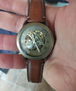 AMPM24 Men's Steampunk Mechanical Leather Bronze Skeleton Self-Winding Auto Wrist Wacth PMW198 23 71gddKfy8PL