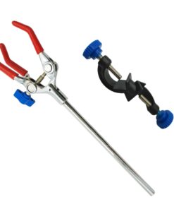 Alternative view of OESS Lab Clamp 3 Prong Finger Style Rubber-Coated Head with A Black Laboratory Stand Clip