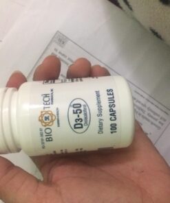 Bio-Tech Pharmacal D3-50 50,000 IU, 100 Capsules – All-Natural Supplement – Supports Bone, Cardiovascular, Neuromuscular, & Immune Health – No Dairy, Fish, Gluten, Peanut, Shellfish, & Soy Standard Packaging 30 71gf9uU21L