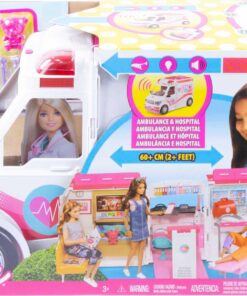 Barbie Playset with 20+ Accessories, Emergency Vehicle Transforms into 2+ Foot Hospital with Lights and Sounds, Care Clinic Standard 19 71gfCZ6vYFL
