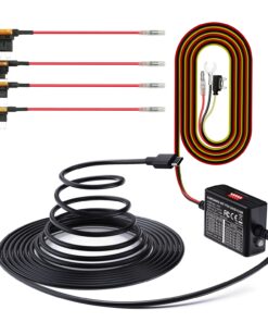 Vantrue 3-Lead Acc Hardwire Kit for Dash Cam, 5 Low Voltage Protection Options with Shifting Gear for Parking Mode, 14.8ft Type C USB 12V-24V to 5V with Fuse Holders for N4,N4 Pro,N5,S1P, E1,E2,E3,N2S VP01
