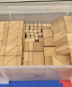 KidKraft 60-Piece Wooden Cutout Shapes Block Building Architectural Set - Natural 37 71gh0PsyFL