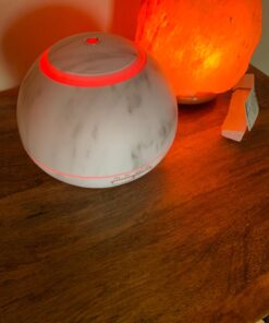 HATHASPACE Marble Essential Oil Aroma Diffuser, 350ml Aromatherapy Fragrance Diffuser & Ultrasonic Cool Mist Room Humidifier, 24+ Hour Capacity, 7-Color Mood Light, Intermittent Mode, BPA-Free (White) White 30 71gh64s6dHL