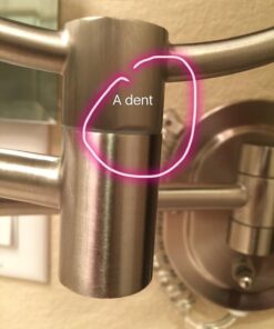 JERDON Two-Sided Wall-Mounted Makeup Mirror with Halo Lighting - Lighted Makeup Mirror with 5X Magnification & Wall-Mount Arm - Plug in Round Mirror with Nickel Finish Wall Mount - Model HL65N 30 71ghy6qFJmL