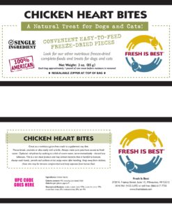 Fresh Is Best - Freeze Dried Healthy Raw Meat Treats for Dogs & Cats - Chicken Hearts Chicken Heart 9 71gi2uTOpRL
