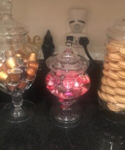 MyGift Set of 3 Deluxe Glass Apothecary Jars, Decorative Bathroom Storage Home Decor and Kitchen Centerpieces 25 71gkgZyT2eL