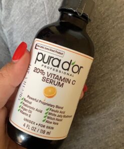 PURA D'OR 20% Vitamin C Serum (4oz BEST VALUE) Lightweight Maximum Strength Formula,Hyaluronic Acid,Retinol,Professional Grade Treatment For Face & Eyes,Dark Spots,Acne,Wrinkles,For Men & Women 36 71glDqxgSeL 2