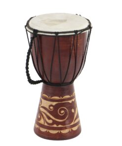 Deco 79 Wood Djembe Sculpture, 7" x 7" x 12", Brown 7" x 7" x 12" 21 71gngvNSPGL