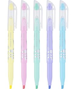 Pilot, FriXion Light Pastel Erasable Highlighters, Chisel Tip, Pack of 5, Pastel Blue, Pink, Yellow, Green & Purple. 5-Pack 27 71goorzflbL 1