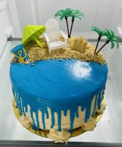 DecoSet® Beach Chair and Umbrella Tropical Beach Cake Decoration, 6 Piece Cake Topper Set, Palm Trees, Deck Chair, Beach Umbrella, Sand Castle and Bucket, Food Safe, Beach Chair & Umbrella DecoSet 35 71gq8WJ9EWL