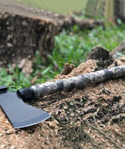 iunio Camping Axe, Hatchet with Sheath, Multi-Tool, Camp Ax, Survival Gear, Folding Portable Tools, for Hiking, Backpacking, Emergency, Hunting, Outdoor Black with Bag 27 71gqtbILAxL