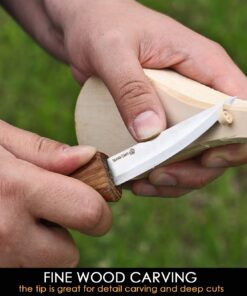 BeaverCraft Sloyd Knife C4 3.14" Wood Carving Sloyd Knife for Whittling and Roughing for beginners and profi - Durable High carbon steel - Spoon Carving Tools - Thin Wood Working Whittling Knife 29 71gr7yuCOJL