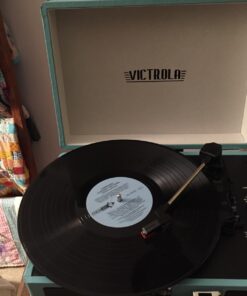 Victrola Vintage 3-Speed Bluetooth Portable Suitcase Record Player with Built-in Speakers | Upgraded Turntable Audio Sound| Includes Extra Stylus | Turquoise, Model Number: VSC-550BT-TQ 42 71grF4zUGqL