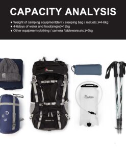 MOUNTAINTOP 80L Internal Frame Hiking Backpack for Man & Women Backpacking with Rain Cover Black-70l 25 71grOqmLeHL 2