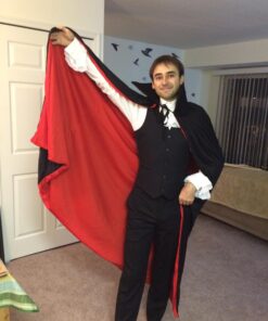 54" Fully Lined Deluxe Vampire Cape - Halloween Costume Black Cape 23 71grVAxv4rL