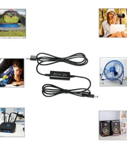 KUNCAN USB 5V to 12V DC - USB Voltage Step Up Converter Cable(12V 0.7A-1A), USB A to 12V DC 5.5 x 2.1mm Adapter with DC Jack 5.5 x 2.5mm & 3.5 x 1.35, 5 Ft 12 Volt DC Power Cable Black 17 71grovdSbxL