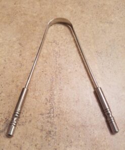 HealthAndYoga(TM) SteloSwipe Tongue Cleaner Scraper - Hygienic Seal-Pack - Surgical Grade Stainless Steel, Non-Synthetic Grip - Sterilizable Metal Tongue Scraper for Adults (1 Pack with Storage Bag) Surgical Steel - 1 Pack 45 71gtidJfN L