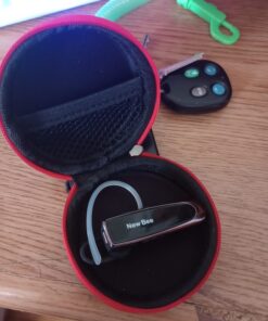 New bee Bluetooth Earpiece V5.0 Wireless Handsfree Headset with Microphone 24 Hrs Driving Headset 60 Days Standby Time for iPhone Android Samsung Laptop Trucker Driver (Black) Black 45 71gttEQg5L