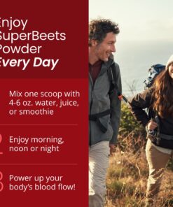 HumanN SuperBeets - Beet Root Powder - Nitric Oxide Boost for Blood Pressure, Circulation & Heart Health Support - Non-GMO Superfood Supplement - Natural Black Cherry Flavor, 30 Servings 30 Servings (Pack of 1) 23 71gu vzaJfL