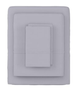 Home, Silver Brushed Microfiber Set-4 Piece Bed Linens-Fitted & Flat Sheets, 2 Pillowcases-Wrinkle by Lavish (Full, Gray) Full 15 71gue1ofSHL