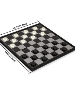 Yellow Mountain Imports Medium 2-in-1 Travel Magnetic Chess & Checkers Board Game Set - 12.5 Inches - Portable, Folding & Travel Perfect 35 71gugzaUQSL