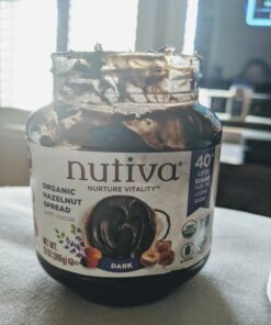 Nutiva Organic Vegan Hazelnut Spread, Dark, 13 Oz, USDA Organic, Non-GMO, Fair Trade & Sustainably Sourced, Vegan & Gluten-Free, Plant-Based Spread with Less Sugar Dark Chococlate 28 71gvQ0H5SVL