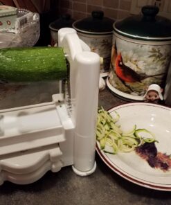 Paderno World Cuisine 3-Blade Vegetable Slicer / Spiralizer, Counter-Mounted and includes 3 Stainless Steel Blades White 51 71gx2kLL9pL