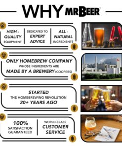 Mr. Beer Complete Beer Making 2 Gallon Starter Kit, Premium Gold Edition, Brown Complete Kit 31 71gxNJniGL 1