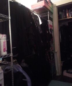 Seville Classics Closet Garment Organizer with Metal Hanging Rod Wardrobe Storage System, w/ Steel Shelves for Clothes, Shirts, Jackets, Coats, Blankets, Shoes, Steel, Expandable Rack 54 71gzFJioXgL