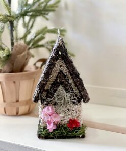 Handmade Edible Birdhouse- Tall Dark- Unique Reseedable Bird Feeder Wooden Birdhouse Covered w/Birdseed- Made in The USA Dark Roof 27 71gzv6vSRLL