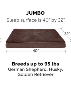 Alternative view of Furhaven Orthopedic Dog Bed for Large Dogs w/ Removable Washable Cover, For Dogs Up to 95 lbs - Ultra Plush Faux Fur & Suede Mattress - Chocolate, Jumbo/XL Ultra Plush Curly Faux Fur (Chocolate) 40.0"L x 32.0"W x 4.0"Th Orthopedic Foam