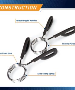 Marcy Weightlifting Accessory Spring Clip Collars for Weight Bar and Dumbbell Handles, Sold in Pair Olympic Bar 14 71h UFkQ5aL