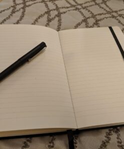 2 Pack Classic Ruled Notebooks/Journals - Premium Thick Paper Faux Leather Writing Notebook, Black, Hard Cover, Large, Lined (5.4 x 8.3) 42 71h rebUynL