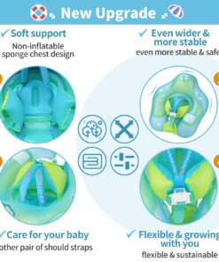 Free Swimming Baby Inflatable Baby Swim Float with Sun Canopy Size Improved Infant Pool Floaties Swimming Pool Toys for The Age of 3-72 Months(Blue, L) Blue Large 18 71h0Fzkc3zL