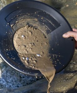 SE 14 Inch Gold Panning Pan - Dual Riffles for Easier Mining and Prospecting, Black 14" 10 71h1ctfXXXL
