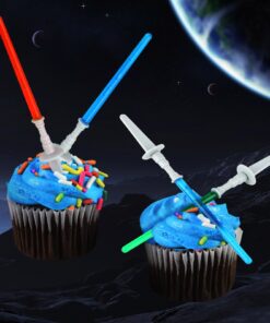Alternative view of Adorox Star Wars Lightsaber Cupcake Picks Toppers Birthday Fun Party Decorations Kit (24)