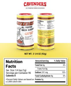 Cavender All Purpose Greek Seasoning 3.25 oz 3.25 Ounce (Pack of 1) 22 71h2bhzCdwL