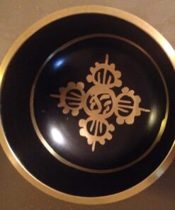 4" Exquisite Tibetan Singing Bowl Set for Meditation ~ Auspicious Eight Lucky Symbols, Buddha Eye & Dorje Painted ~ Silk Cushion & Wooden Mallet Included ~Handmade in Nepal by Thamelmart 30 71h2veq4LbL