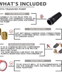 EXTRAUP 115Volt 1/2HP 1500 GPH Heavy Duty High Pressure Cast Iron Casing Water Transfer Utility Pump With Brass Connectors and Suction Strainer w/o switch 16 71h31h0Q7eL