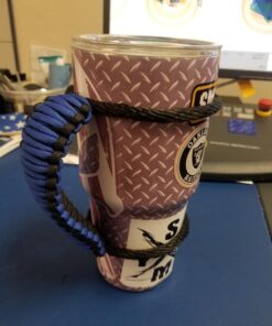 MOCE Handmade Paracord Handle for Yeti/Rtic/Ozark Trail Rambler 30 Oz Tumbler. Blue/black 1 Count (Pack of 1) 37 71h3NdKVbvL