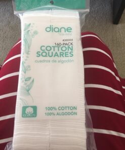 Diane Cotton Squares – 100% Real Cotton – Soft, Gentle on Face, Use for Makeup and Nail Polish Removal, Beauty Applicator - 160 Count (Pack of 1) 160-Pack SQUARES 37 71h7uOazccL
