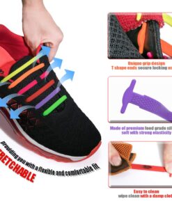 HOMAR No Tie Shoelaces for Kids and Adults Stretch Silicone Elastic No Tie Shoe Laces Adult Size Black 33 71h9sBYQzIL