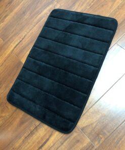FINDNEW [Update Non-Slip Soft Microfiber Memory Foam Bath Mat,Toilet Bath Rug,with Increased Friction Bottom Washable Quickly Drying Bathroom mats (16" X 24", Black) 16"X 24" 33 71hA7Md88pL