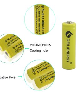 GEILIENERGY Solar Light AA NiCd AA 600mAh 1.2V Rechargeable Batteries for Solar Lamp Garden Lights(8 PCS) 8PCS NiCd 600mAh Yellow Color 10 71hBMaQHpL