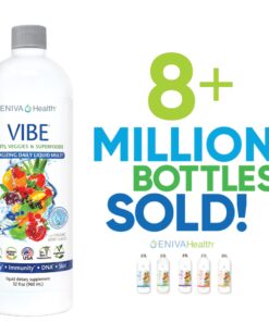 Eniva Health Vibe Liquid Multivitamins Mineral Supplements with Vitamins A, B12, C, D, E & Amino Acids | Fruits and Veggies Daily Supplement for Women & Men | Doctor Formulated | USA Made | 32 oz Fruit 32 Fl Oz (Pack of 1) 17 71hBPksspmL