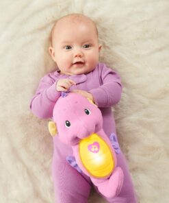 Fisher-Price Musical Baby Toy, Soothe & Glow Seahorse, Plush Sound Machine With Lights & Volume Control For Newborns, Pink Pink Easy-to-Open Packaging 18 71hCs2wg3YL