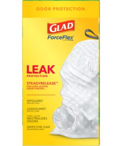 Glad ForceFlex Tall Kitchen Drawstring Trash Bags, 13 Gal, 100 Ct (Package May Vary) 43 71hDJrklZ3L