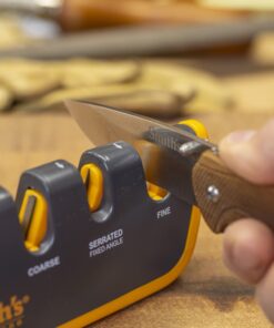 Smith's 50264 Adjustable Angle Knife Sharpener - Grey/Yellow - Adjustable Sharpening Angles - Repair, Restore & Polish Blades - 2-Stage Handheld Manual Sharpener - Hunting, Pocket & Serrated Knives 21 71hDqCNt9L