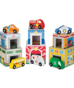 Melissa & Doug Nesting and Sorting Blocks - 6 Buildings, 6 Wooden Vehicles - Numbers Learning, Car Garage, Sorting And Stacking Toys For Toddlers Ages 2+ Set 29 71hEOtf7XfL 1
